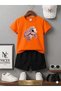 Summer Children's T-Shirt Shorts Unisex (Cute Turtle Printed)