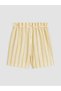 Gencc Quality Women's Shorts with Elastic Waist and Striped Belt - 6