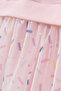 Girl's Dress with Tulle Print Detail - 7