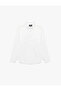 Slim Fit Half Italian Collar White Men's Shirt 7Wam60036Hw - 3