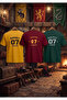Unisex Men'S/Women's 3-Pack Hogwarts Custom Printed Oversize Cotton Crew Neck T-Shirt - 2