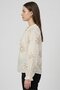 Women Tie Neck Long Sleeve Textured Blouse, White - 5