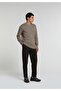 Regular Fit Mid Waist Straight Leg Men's Brown Trousers - 3