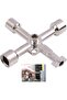 Four-way multi-functional key, available in 5 triangular key sizes, suitable for trash cans, electrical boxes, and gas cylinders. - 2