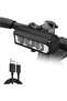 This USB Recharge bicycle light features a super bright LED spotlight w/four modes: high & low beam - running - fishing - & camping