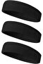 3-Pack Terry Cloth Athletic Sweatbands & Headbands (black), moisture-wicking sports headbands. - 6