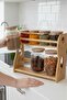 8-Piece Glass 2-Tier Spice Rack Set with Stand - 3