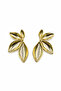 Pair of Leaf-Designed Shiny Yellow Bijoux Earrings - Stylish and Modern Accessory