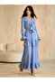 Blue Ruffle Detail Maxi Dress - 6