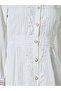 Off White Lace Trim Shirt Maxi Dress - 4