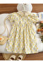 Girls Floral Print Smocked A-Line Dress - 6