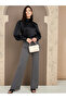 Long Volume Sleeves High Neck Satin Top - 2