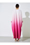 Pink Gradient Printed Batwing Sleeves Kaftan - 5