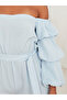 Off Shoulder Wide Leg Jumpsuit with Tie Belt - 3