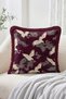 Japanese Patterned Fringed Throw Pillow Cover with Flying Crane Bird Figure - Vintage Decorative Pillowcase