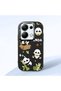 Poco M6 Pro 4g Compatible Case Camera Protector Black Silicone Couple Phone Case Panda Pattern
