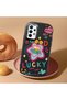 Samsung Galaxy A32 Compatible Case Camera Protective Black Silicone Couple Phone Case Heart Pattern - 2