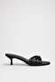 Women's Black Gold Buckle 5 cm Heeled Slippers - 2