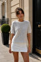 Women's Crew Neck Short Sleeve Soft Textured Knit Sweater - 4