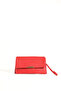 Women's Red Chain Strap Shoulder Bag and Wrist Strap Portfolio Handbag Clutch - 2