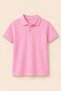 Children's Unisex Pink Short Sleeve Polo Collar T-Shirt 100% Cotton Lakos Fabric - 3