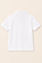Children's Unisex White Short Sleeve Polo Collar T-Shirt 100% Cotton Lakos Fabric - 4