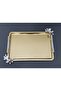Figured, Metal-Handled, Stainless Steel Rectangular Tray Luxury Presentation Tray Light Gold-Silver - 5