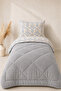 Single 4-Piece Wellsoft Fleece Fluffy Sleeping Set / Gray Tk