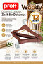 Wooden Patterned Plastic Clothes Hangers - Brown - 12 Pieces