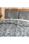 Inverno Tek Kişilik 100% Cotton Ranforce Duvet Cover Set Gray 57 Thread (3 Pieces) 160X220 Gray - 2