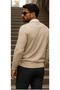 Men's Daily Trend Crew Neck Cream Knitwear Sweater - 4
