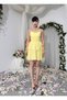 Women's Sari Strap Mini Dress with Sweetheart Neckline and Layered Chiffon Skirt - 8