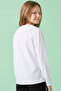 Solid Shirt with Peter Pan Collar and Long Sleeves - 4