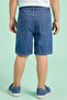 Embroidered Denim Shorts with Button Closure - 4