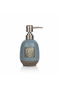 Dusty Blue Speckled Glaze Ceramic & Plastic Liquid Soap Dispenser - 400 ml