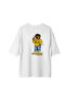 Cartoon Bear Parody Design Printed Women's Oversize T-Shirt - 2