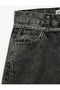 Cotton Belted Stitched Detail Comfortable Fit Straight Leg Denim Trousers - Ballon Jeans - 7