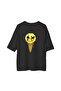 Women's Oversize Graphic Printed Ice Cream Cone Pattern Relaxed Cut Short Sleeve Casual T-Shirt Modern - 2