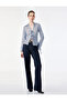 Long Sleeve Front Tie Bow Detailed Striped Shirt