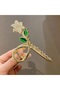 White Enamel Floral Metal Clasp Buckle - 6