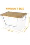 Transparent stackable storage box with bamboo lid and wood grain - 5
