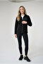 Women's Black Comfortable Fit Full Zipper Thick Outdoor Fleece Jacket with Front Pockets - 3