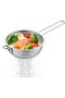Kitchen strainer set (3 pieces), stainless steel bowl shape, suitable for pasta and fruit, silver. - 2