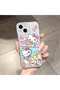 iPhone 14 Compatible Camera Protected Anti-Shock Aesthetic Print Patterned Transparent Silicone Case - 2