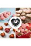 6-piece cookie cutter set, stainless steel heart shape, with storage box, silver. - 4