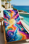 Psychedelic Cosmic Galaxy and Nebula Pattern 70X150 Beach Towel - Digital Printed Bath Towel