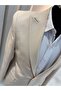 Men's Beige Slim Fit Single Button Blazer Jacket - 3