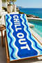 Pop Art Chill Out Written Blue Patterned 70X150 Beach Towel - Digital Printed Fade-Resistant Bath Towel - 2