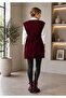 Women's V-Neck Sweater with Belted Waist - 3
