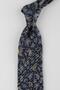 Navy Blue Shawl Pattern Italian Silk Pleated Tie Est221 - 3